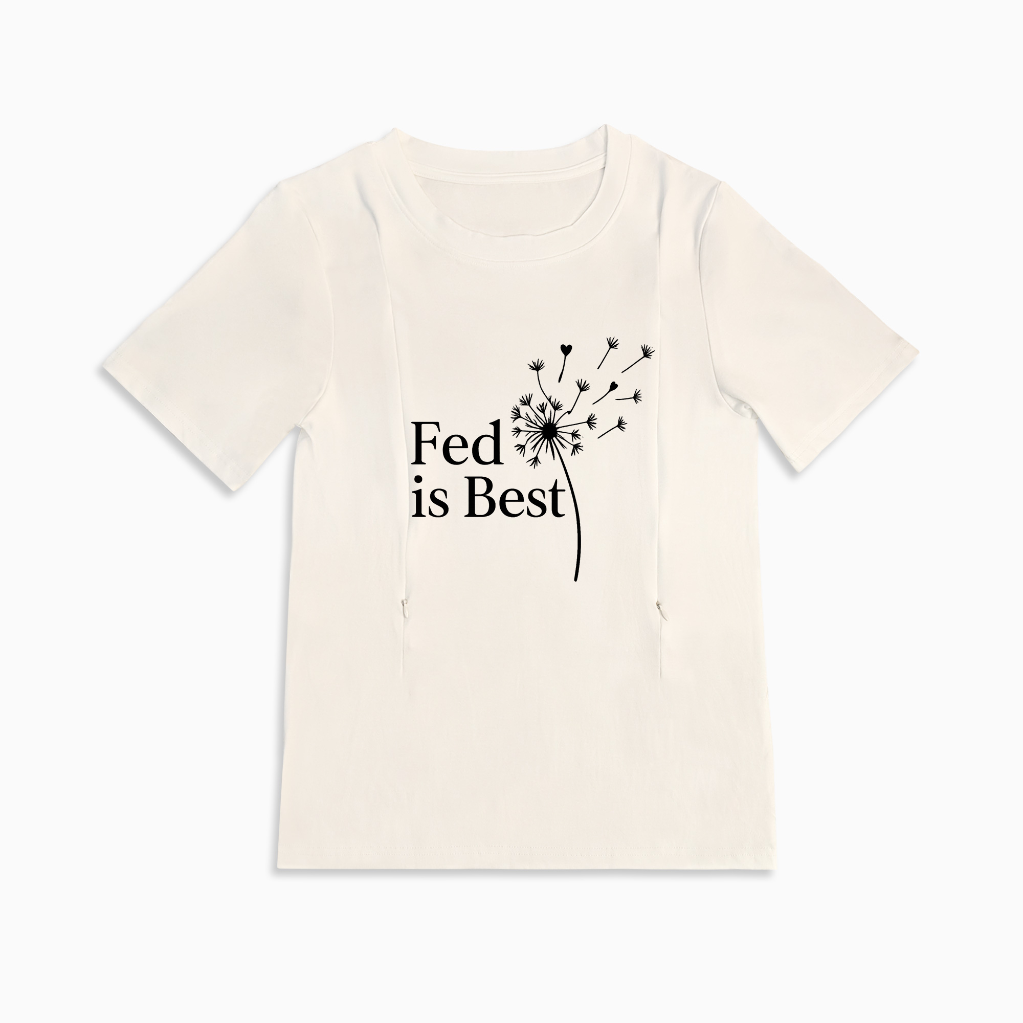 Breastfeeding T-Shirt "Fed Is Best" | Easy Zipper Access | Totkeeps