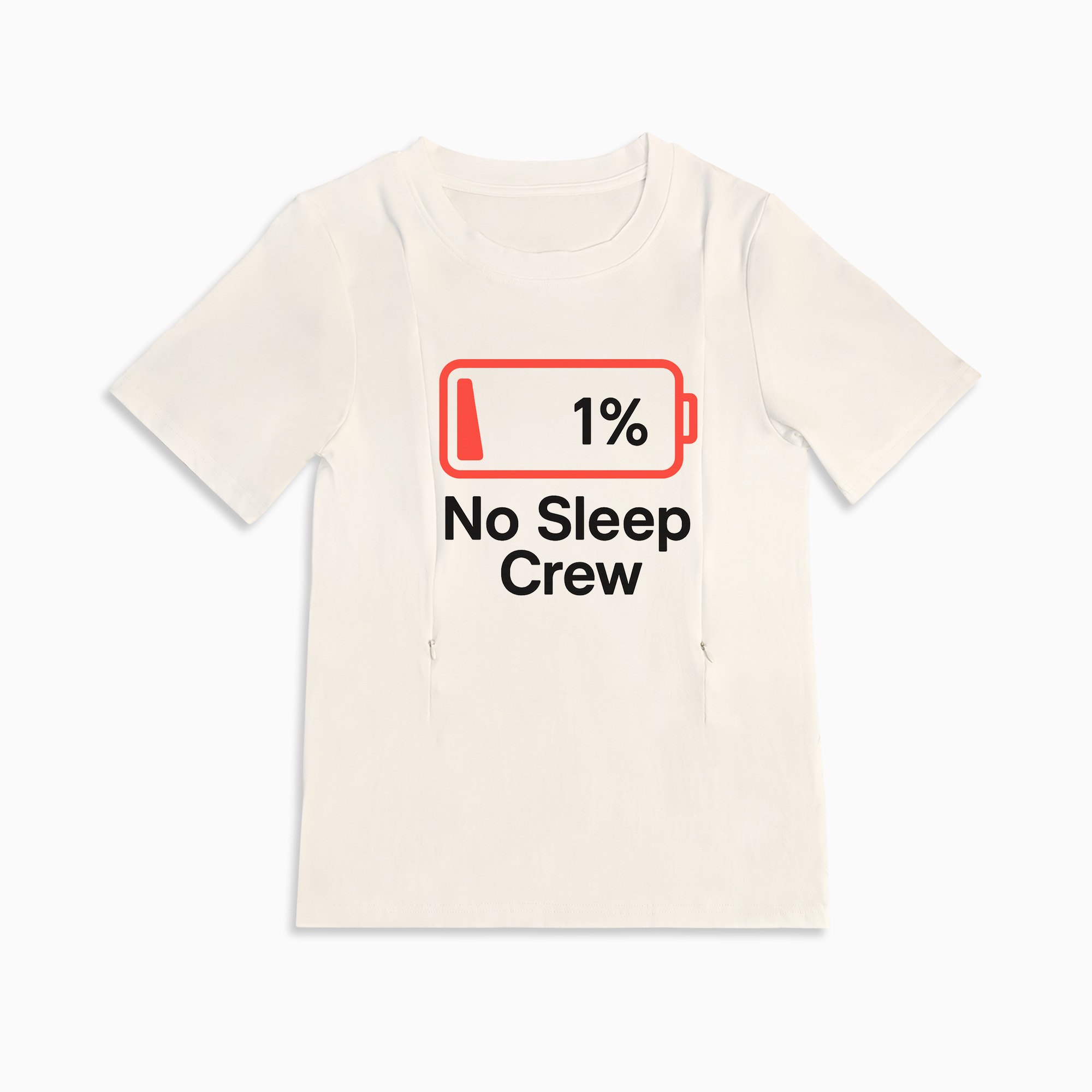 Postpartum Nursing Top | No Sleep Crew Slogan | 95% Cotton