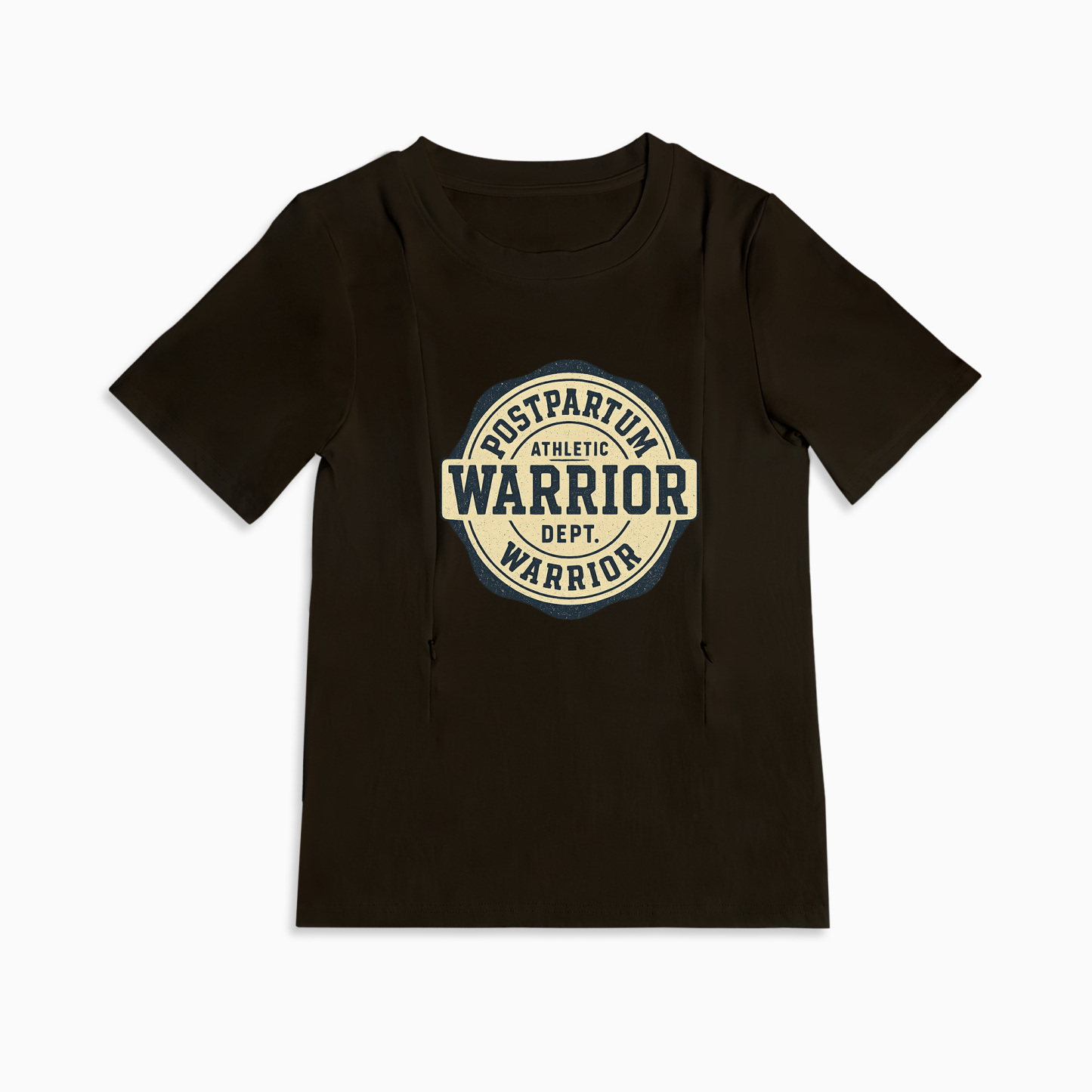 Side Zip Nursing Top for Moms | Postpartum Warrior Slogan