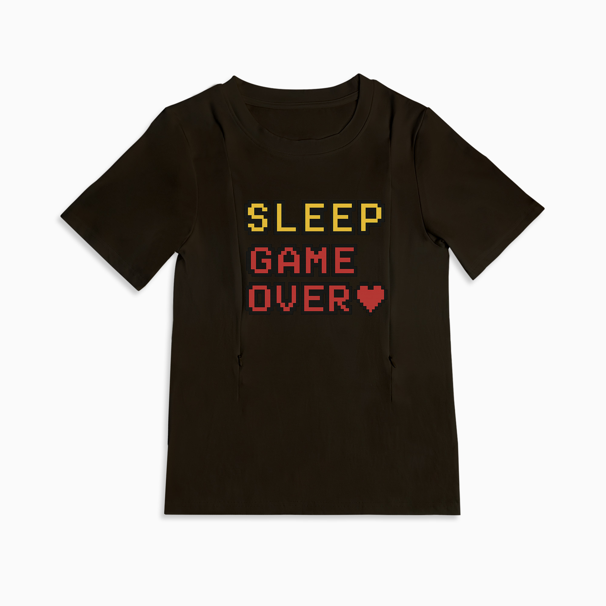 Funny Postpartum Shirt | Zipper Nursing Access | "Sleep? Never Heard of Her"