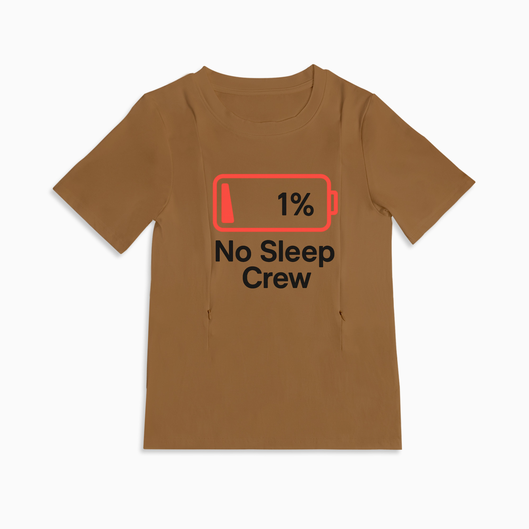 Postpartum Nursing Top | No Sleep Crew Slogan | 95% Cotton