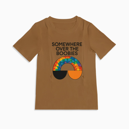 Cotton Nursing Top | "Somewhere Over the Boobies" | Easy Zipper Access