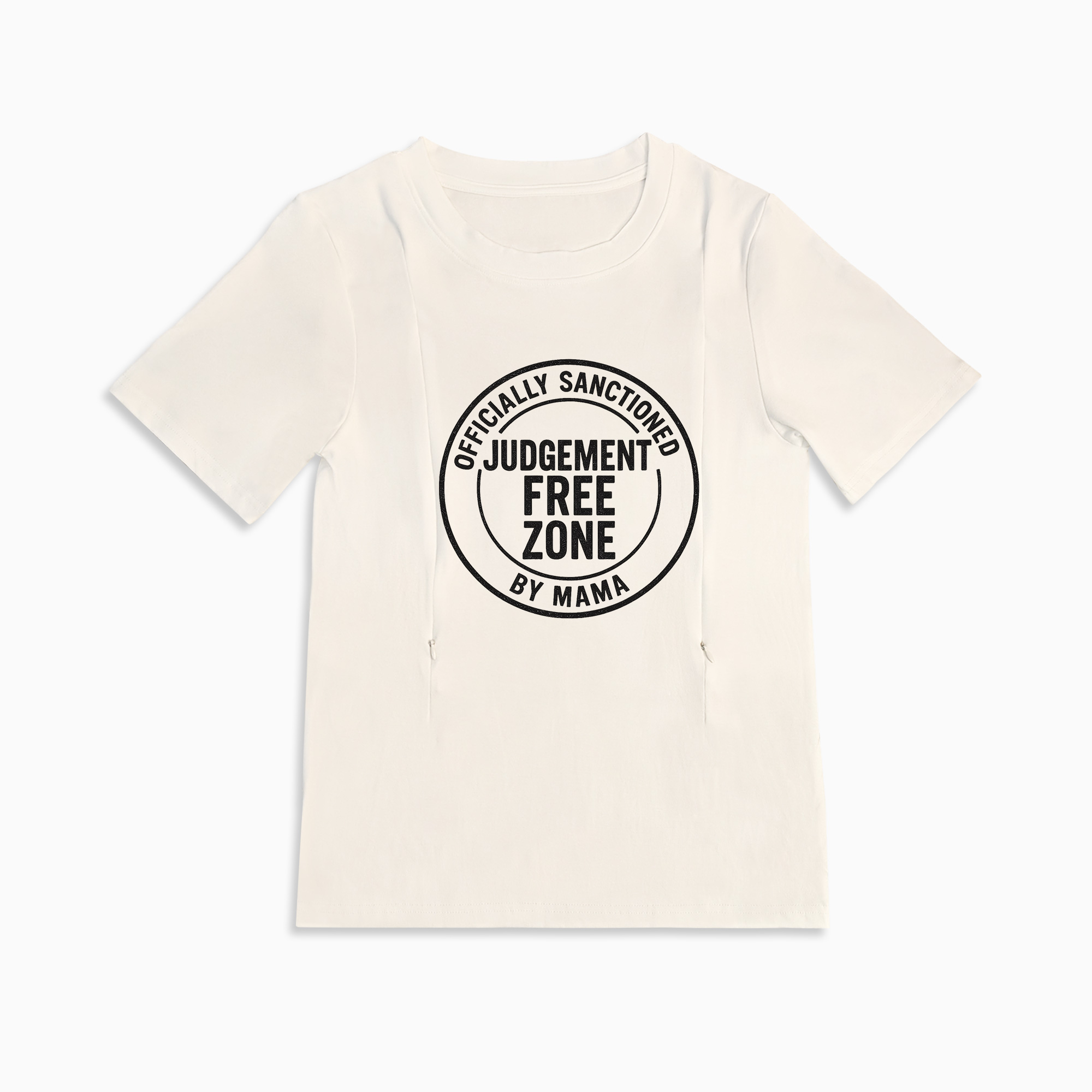 Cotton Nursing Top | "No Judgement Zone" | Easy Zipper Access