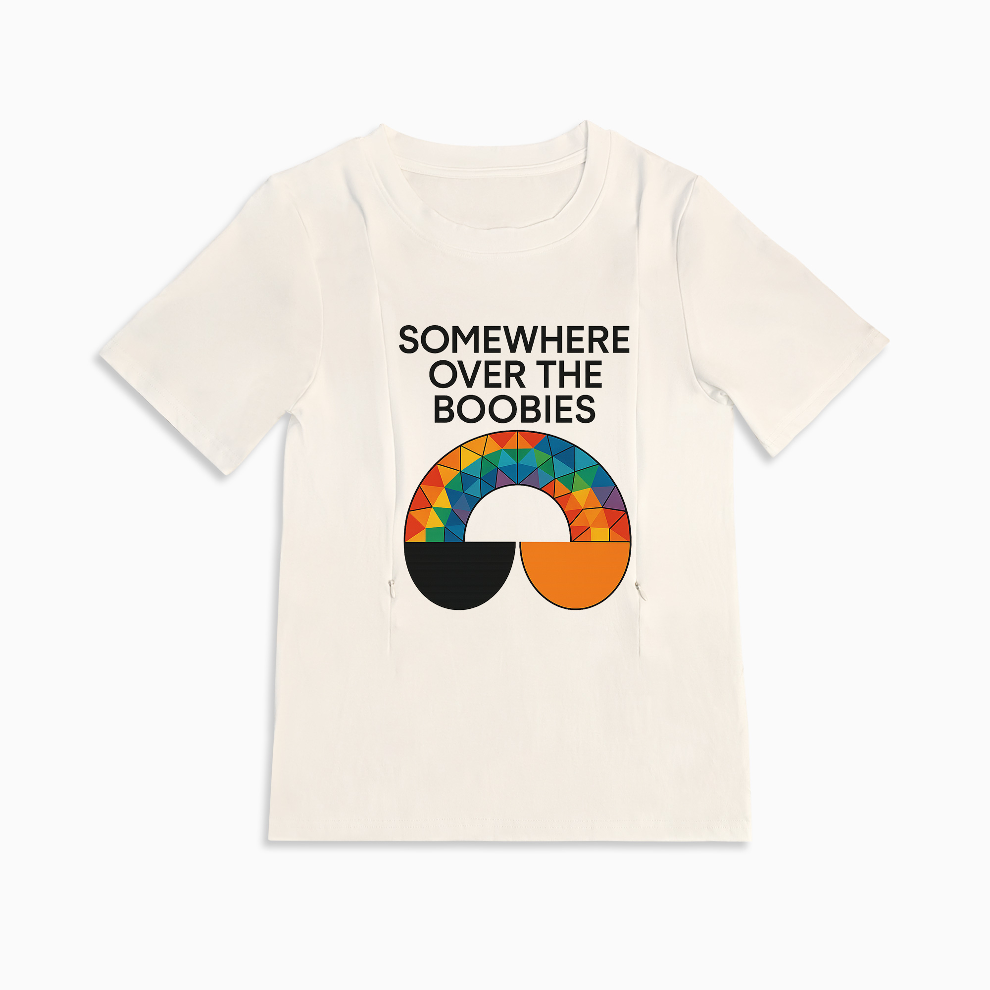 Cotton Nursing Top | "Somewhere Over the Boobies" | Easy Zipper Access