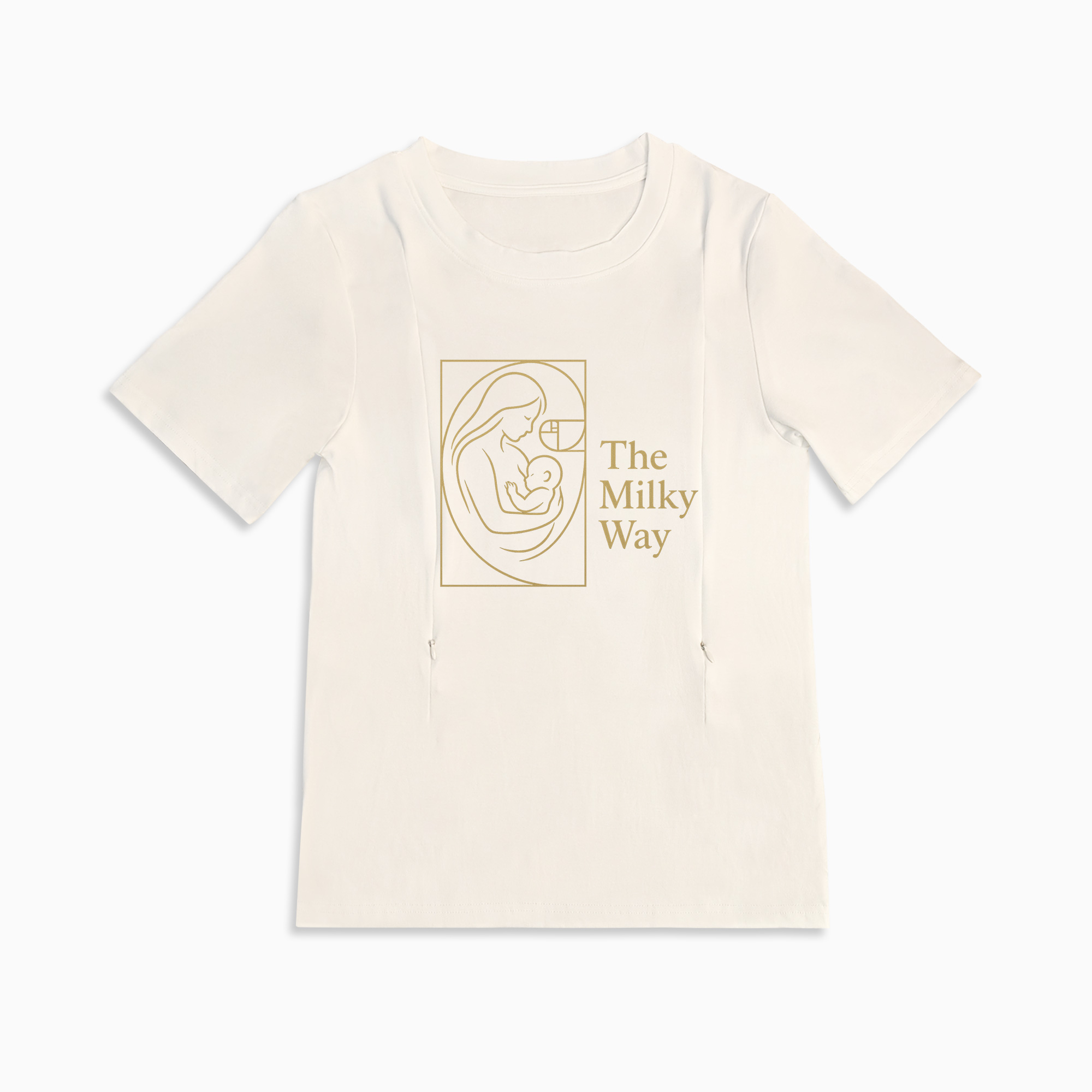 Cotton Nursing Top | "The Milky Way" | Easy Zipper Access for Moms