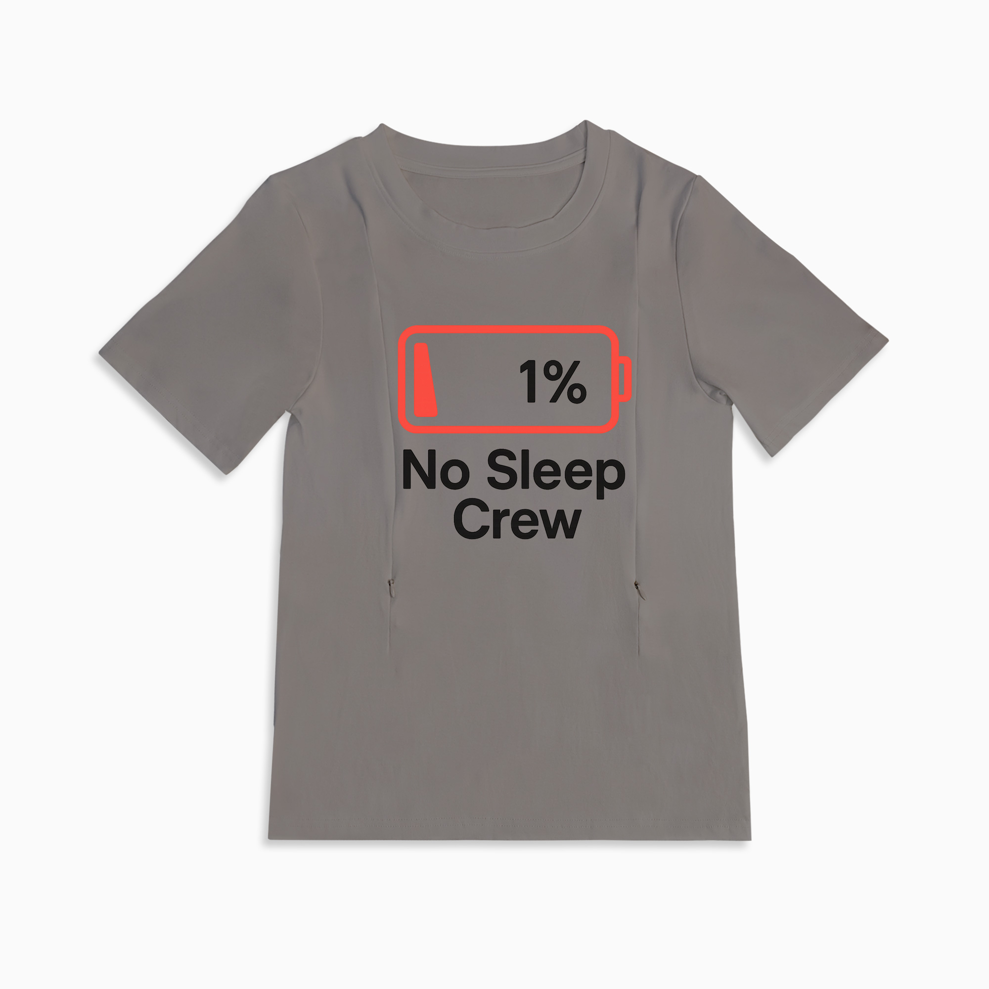 Postpartum Nursing Top | No Sleep Crew Slogan | 95% Cotton