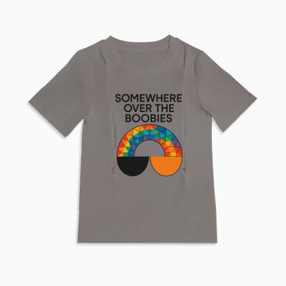 Cotton Nursing Top | "Somewhere Over the Boobies" | Easy Zipper Access