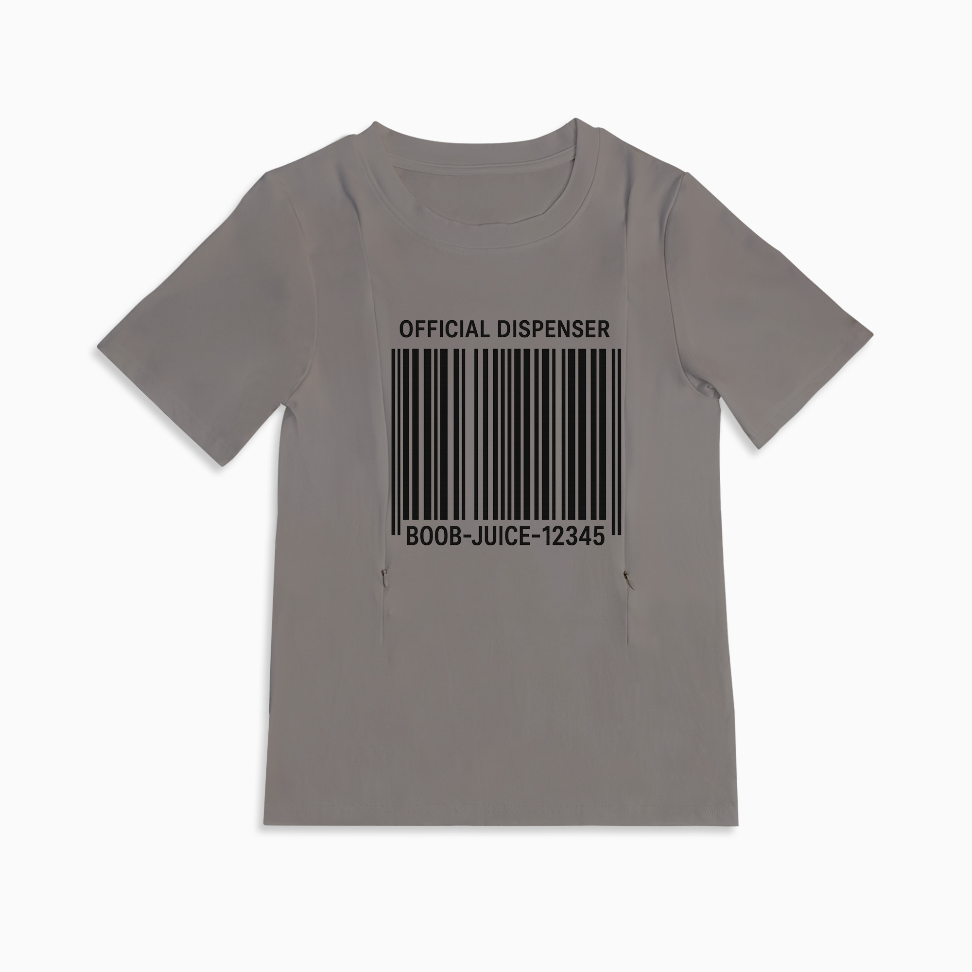 Postpartum T-Shirt for Nursing | Boob Juice Dispenser | Zipper Access