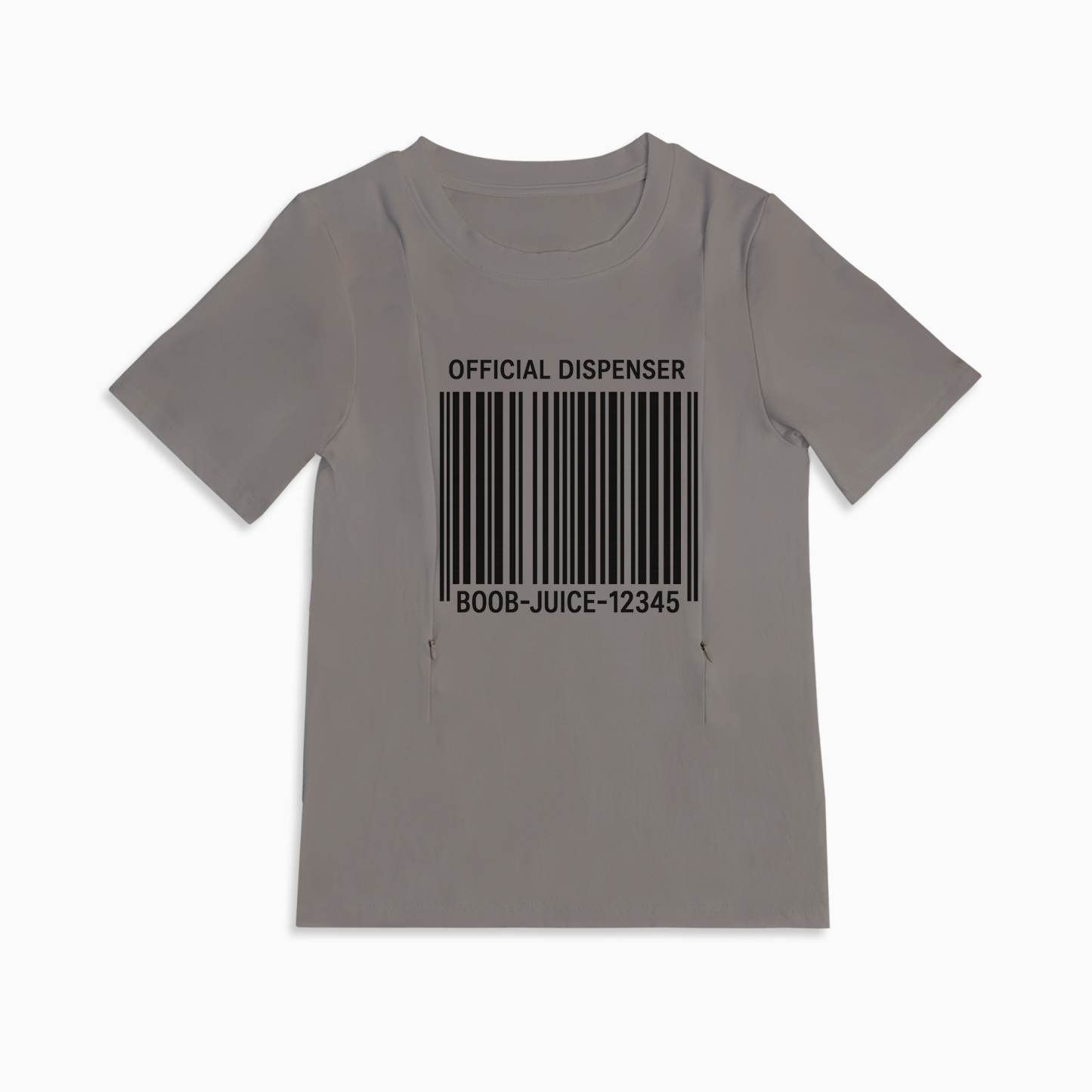 Postpartum T-Shirt for Nursing | Boob Juice Dispenser | Zipper Access