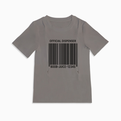 Postpartum T-Shirt for Nursing | Boob Juice Dispenser | Zipper Access