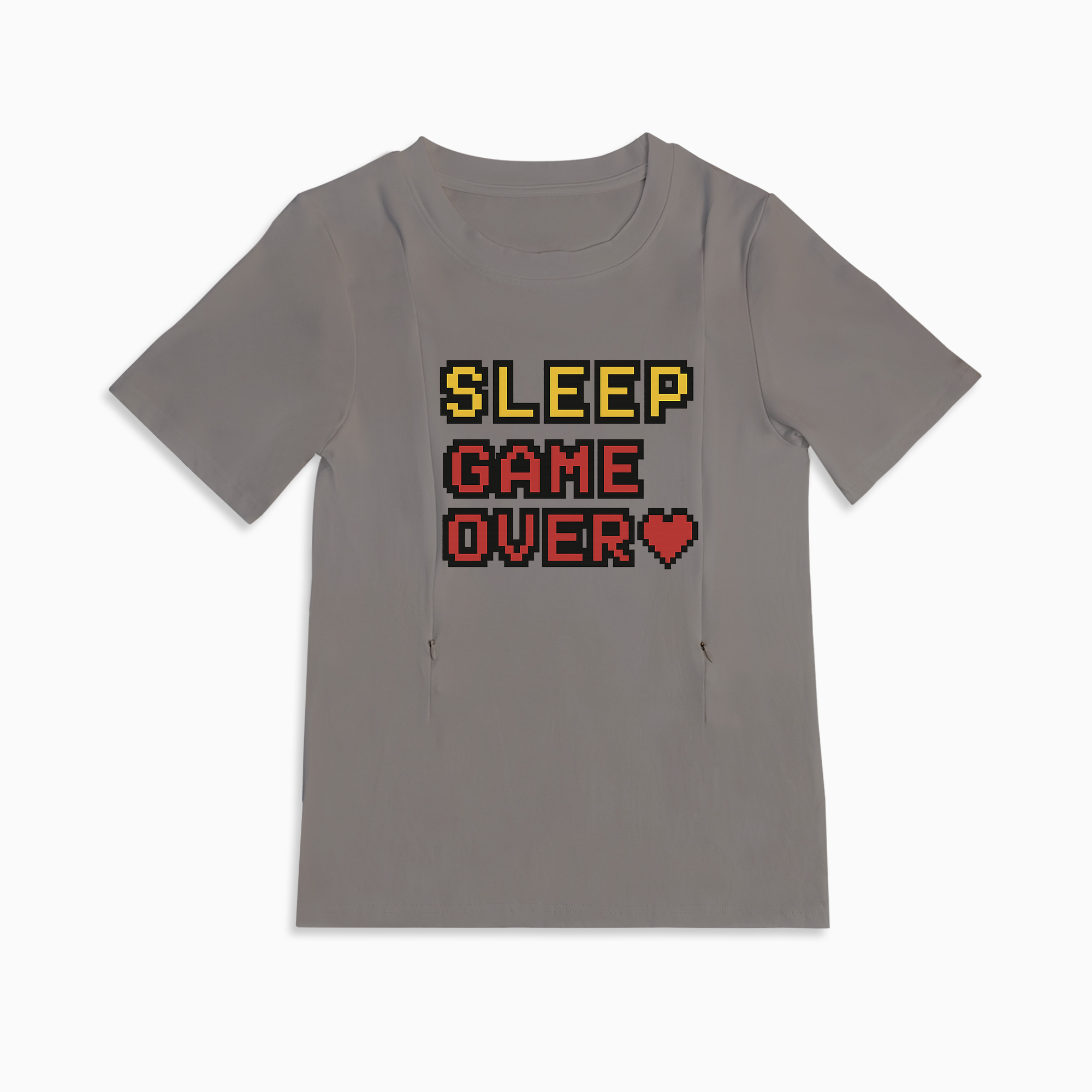 Funny Postpartum Shirt | Zipper Nursing Access | "Sleep? Never Heard of Her"