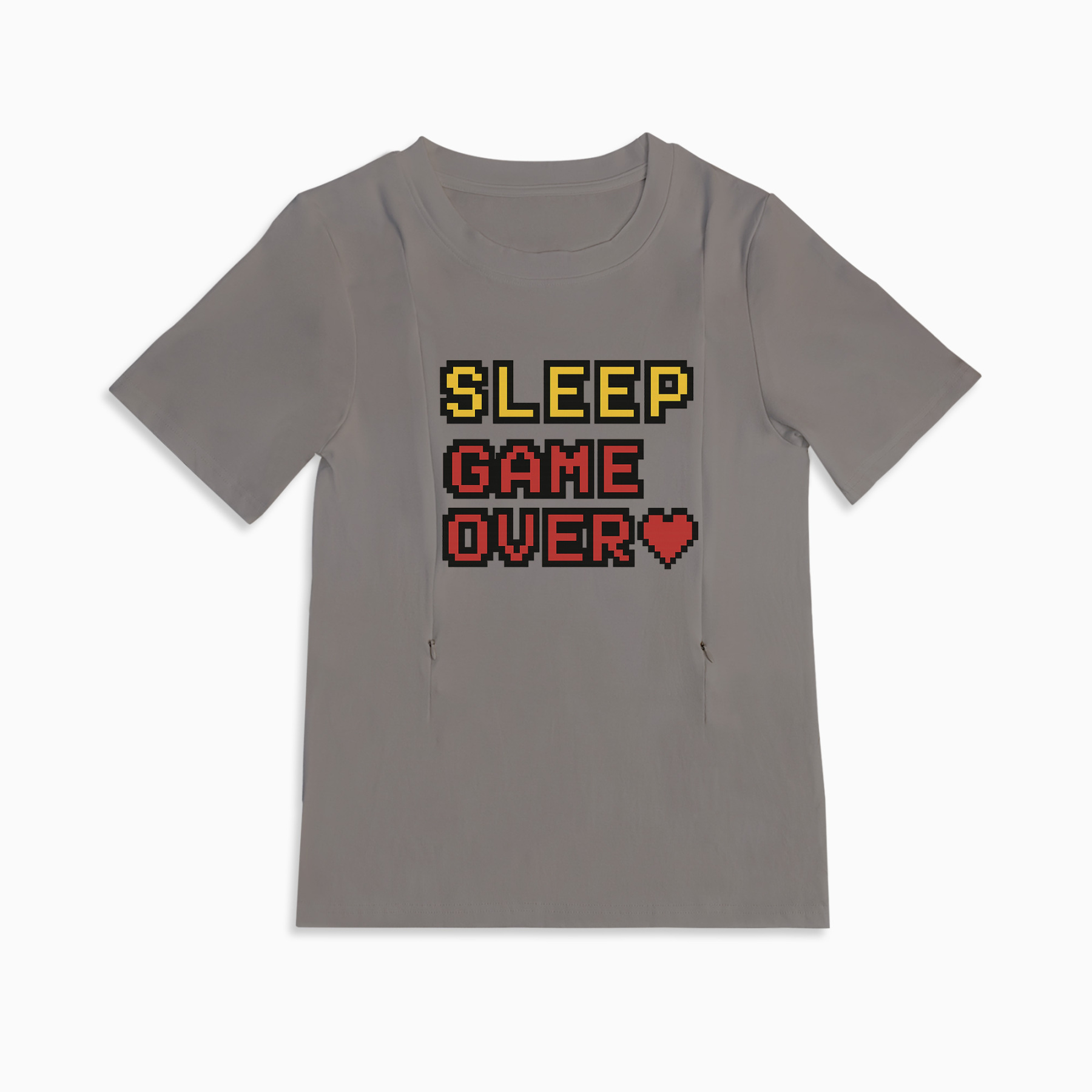 Funny Postpartum Shirt | Zipper Nursing Access | "Sleep? Never Heard of Her"