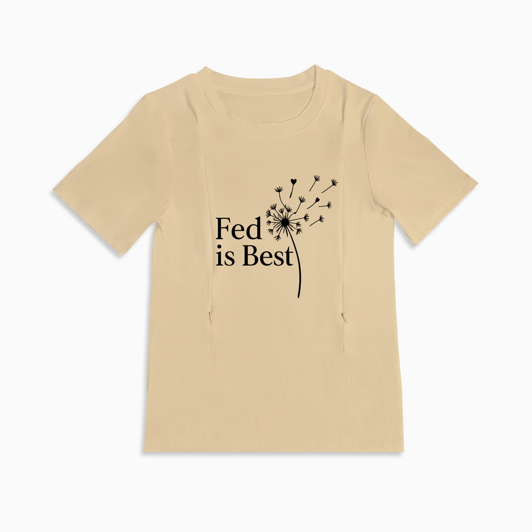 Breastfeeding T-Shirt "Fed Is Best" | Easy Zipper Access | Totkeeps