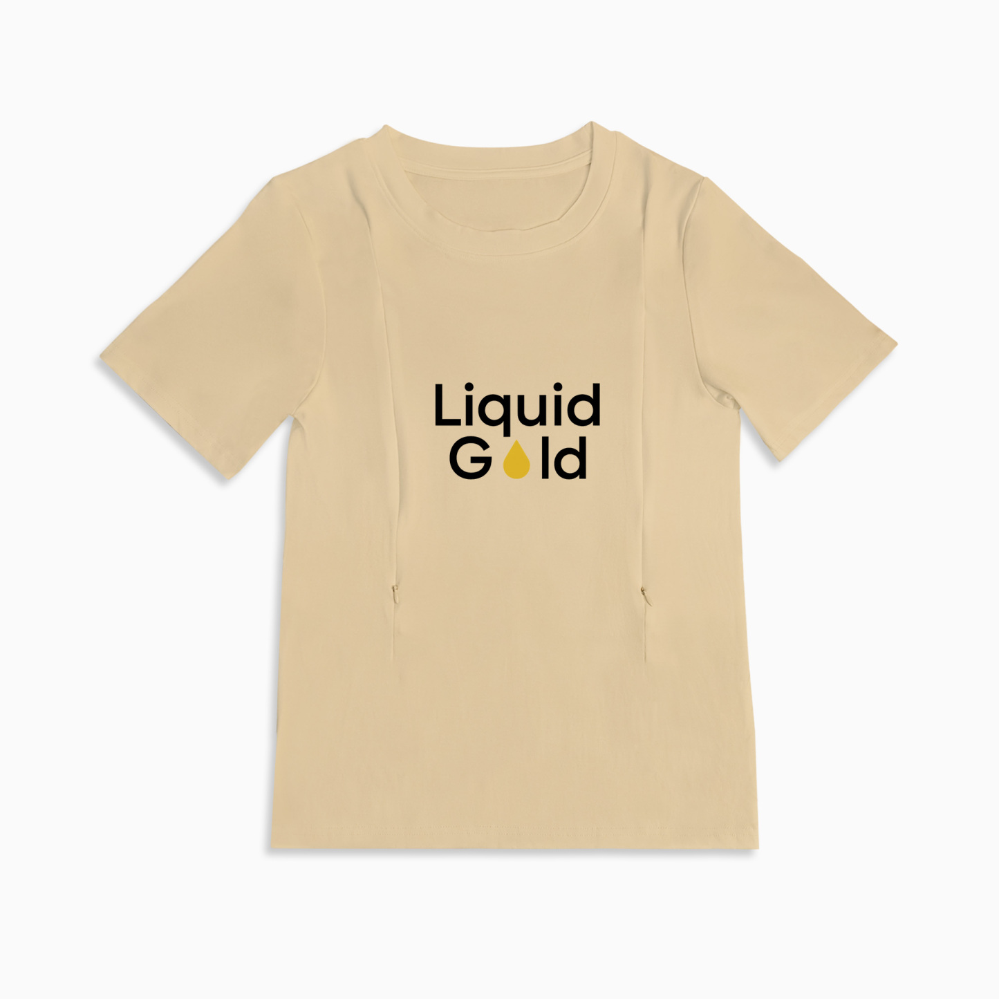 Zipper Nursing T-shirt | "liquid Gold" Slogan | Soft Cotton