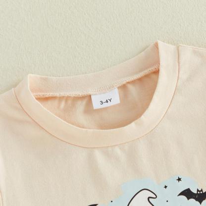 Kids’ Cute Pumpkin & Ghost Graphic T-Shirt