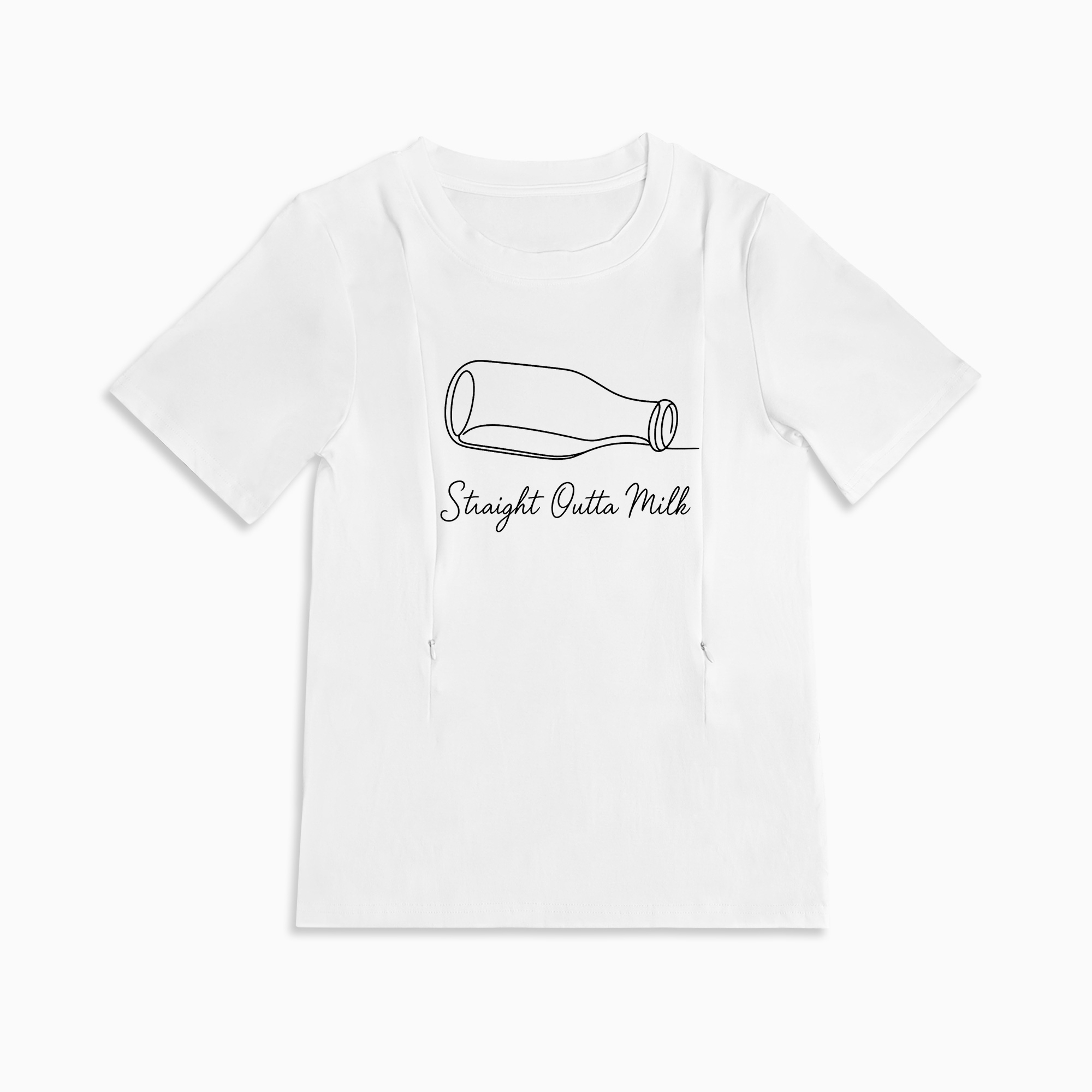 Graphic Nursing Top | Straight Outta Milk | Easy Side Zipper Access