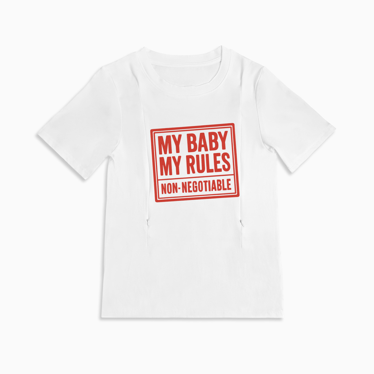 Totkeeps "My Baby My Rules" Breastfeeding Shirt | Discreet Side Zippers