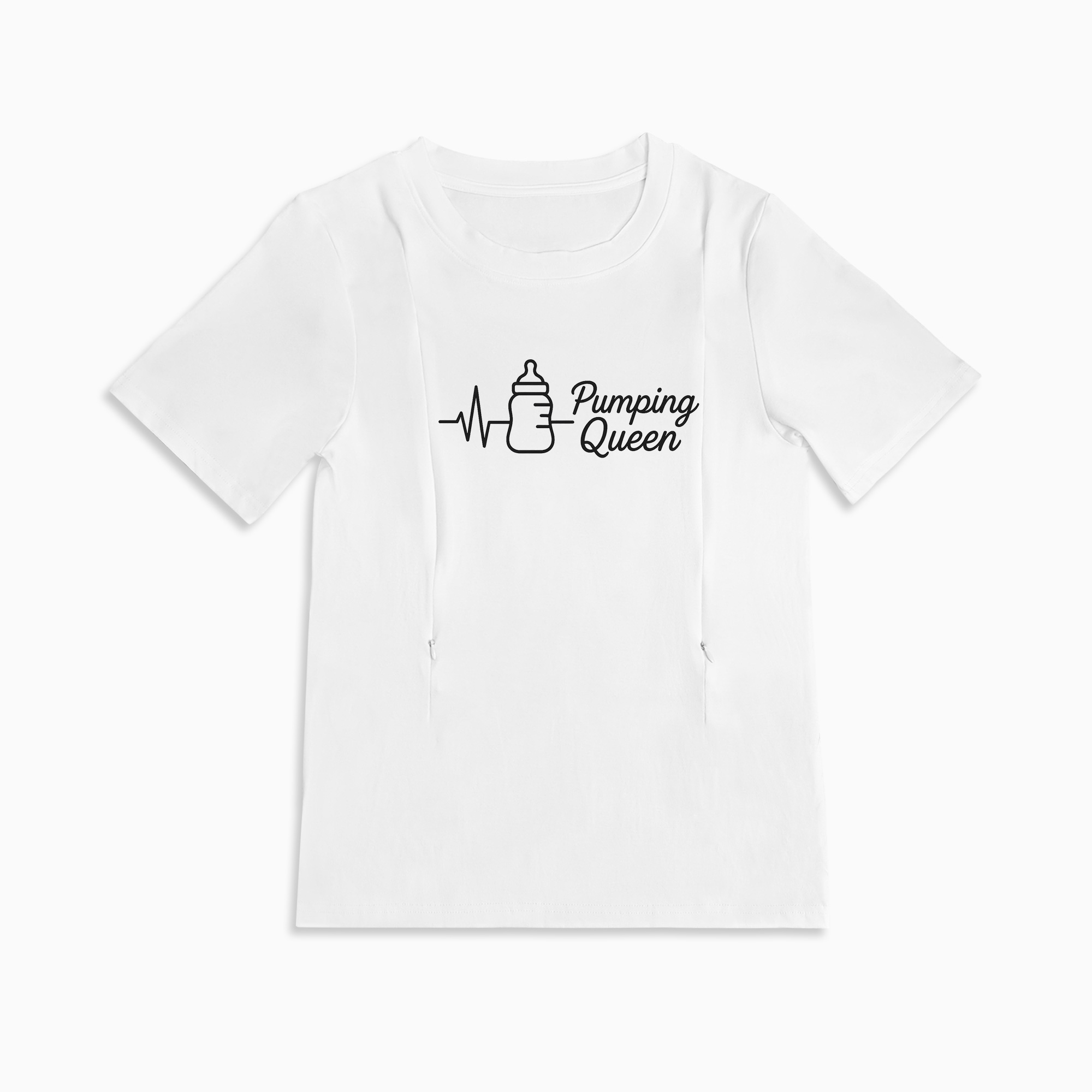 Breastfeeding & Pumping T-Shirt | "Pumping Queen" Graphic | Side Zips