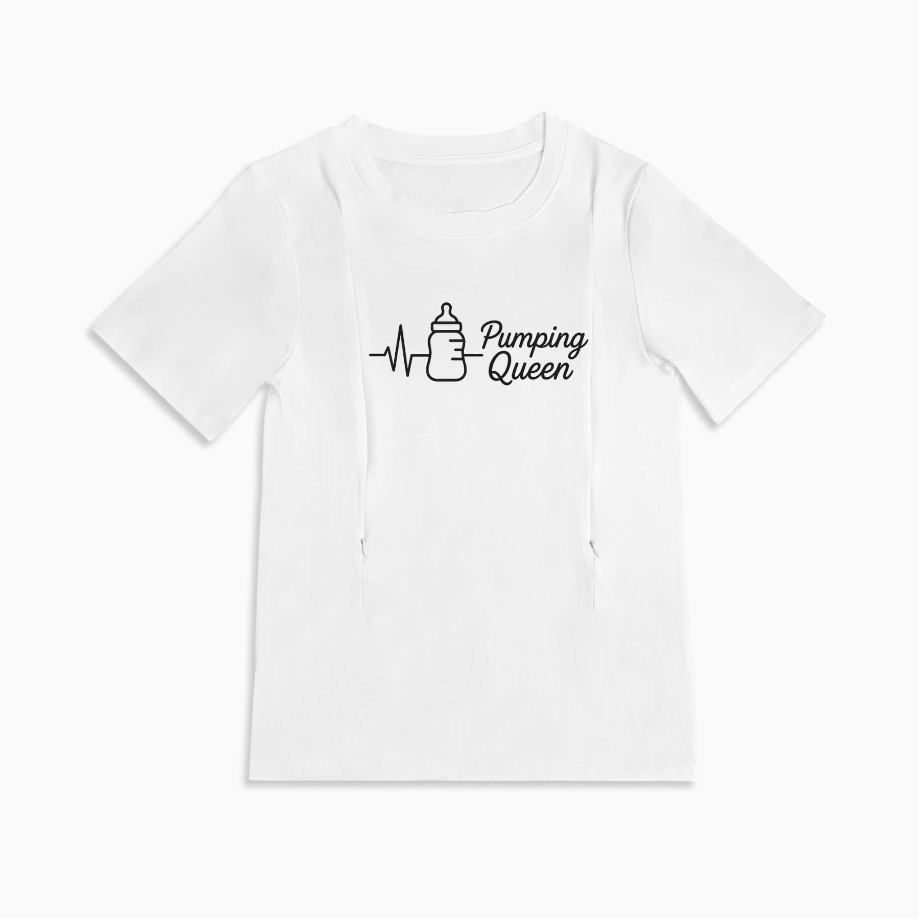 Breastfeeding & Pumping T-Shirt | "Pumping Queen" Graphic | Side Zips