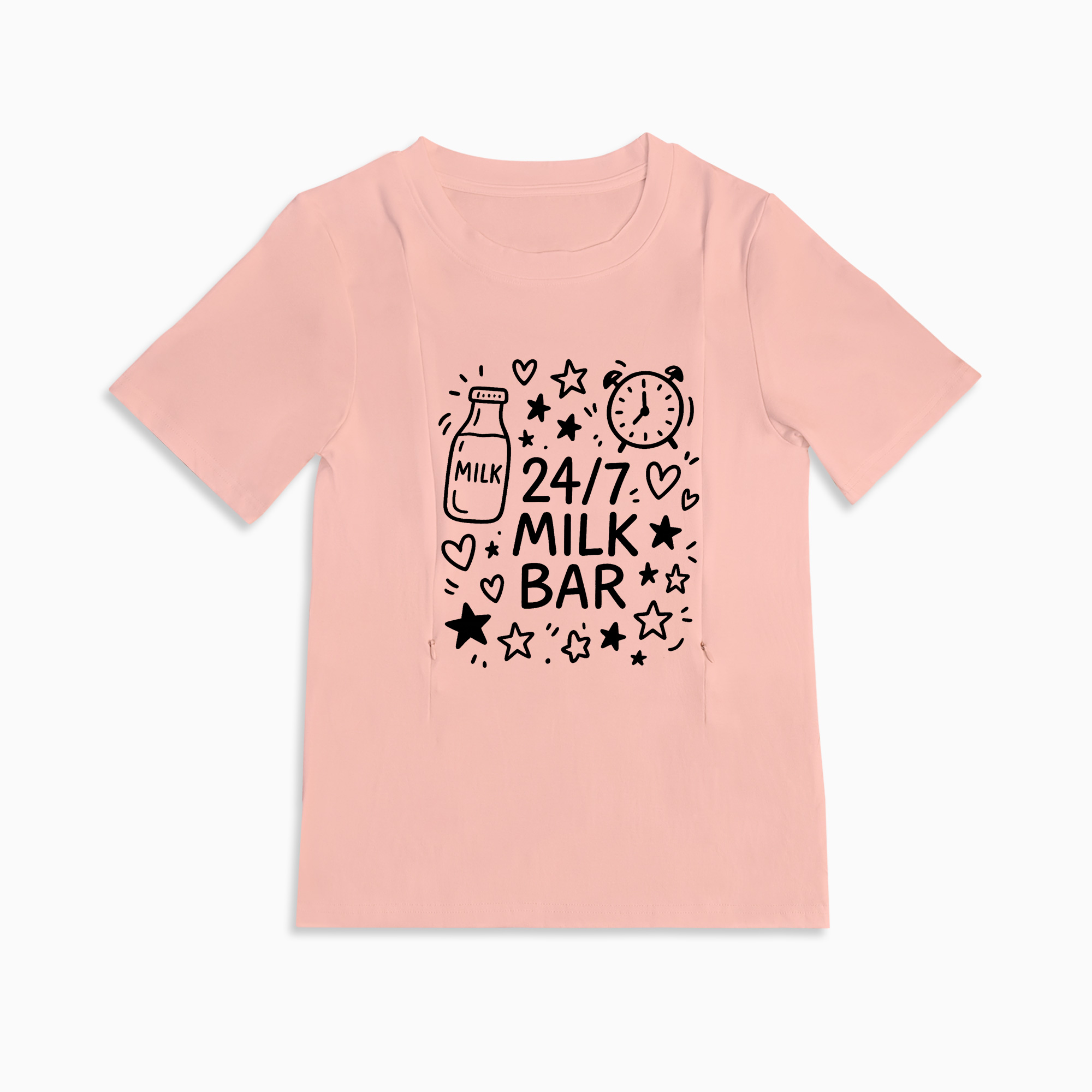 Breastfeeding T-Shirt for New Moms | 24/7 Milk Bar Funny Slogan