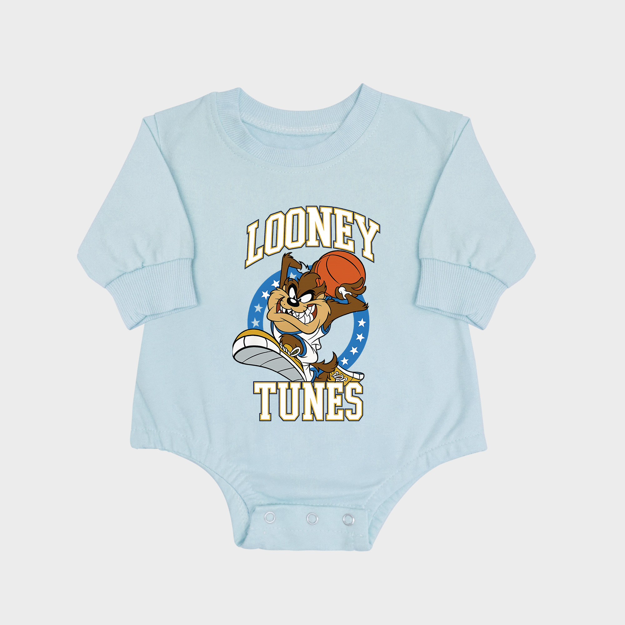 Looney Tunes Long-sleeved Triangle Onesies Aqua baby romper