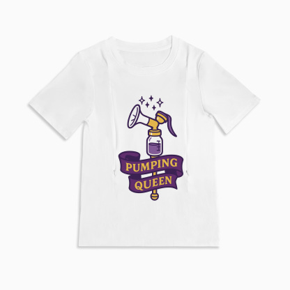 totkeeps Pumping Queen Tee | Funny Cotton Nursing & Pumping Shirt