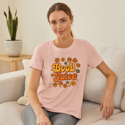 Cotton Breastfeeding Tee | Boob Juice Print | Quick Zip | brand