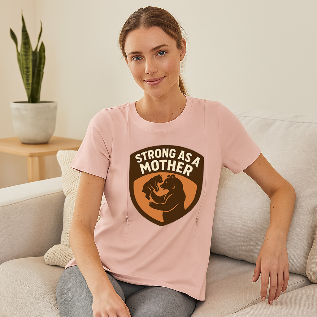 Gift for New Mom | Strong as a Mother Nursing Tee with  | brand