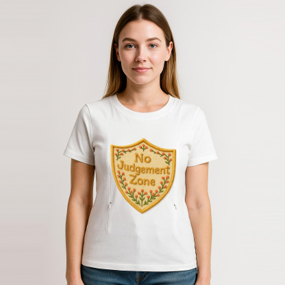 "No Judgement Zone" Postpartum Tee | Hidden Zippers for | brand