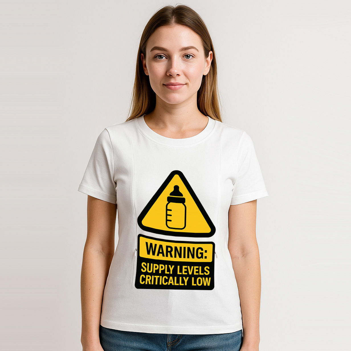 Breastfeeding T-Shirt with Zippers | Funny Mom Humor Sl | brand