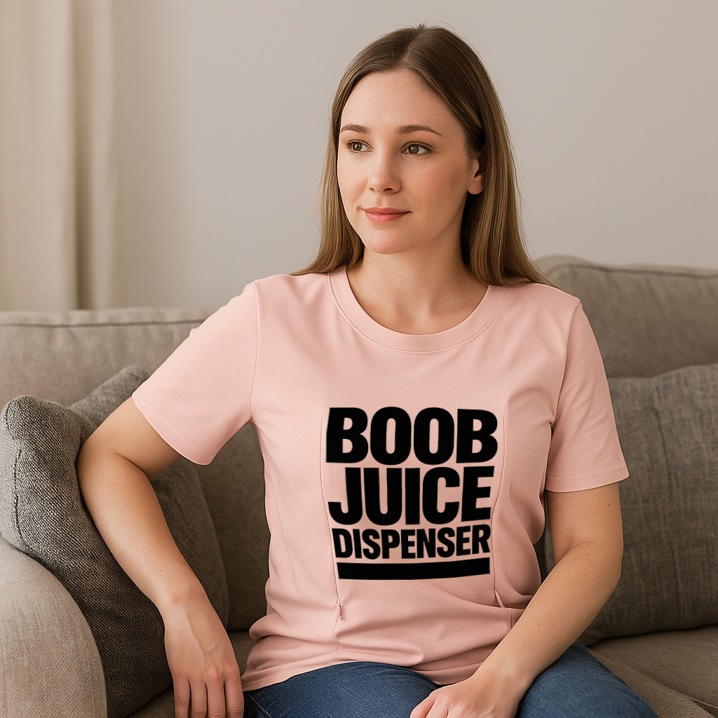Boob Juice Dispenser Tee | Cotton Nursing Shirt with Si | brand