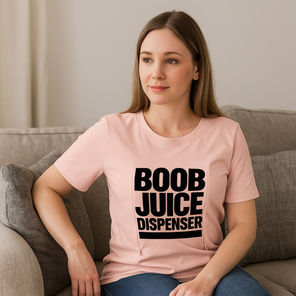 Boob Juice Dispenser Tee | Cotton Nursing Shirt with Si | brand