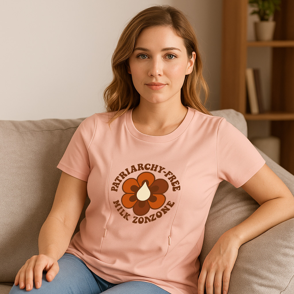 Patriarchy-Free Milk Zone Tee | Cotton Nursing Shirt wi | brand