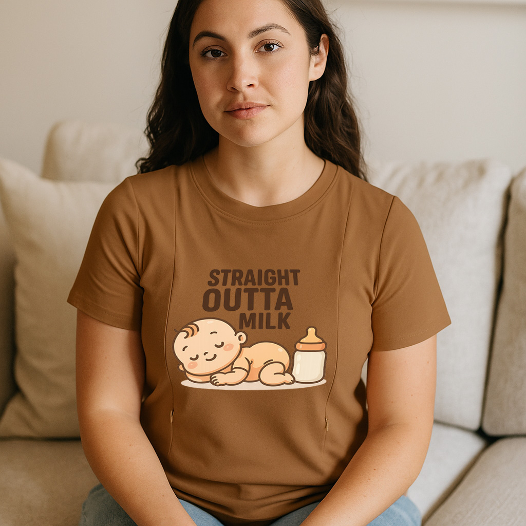 Funny Mom Life Shirt | Straight Outta Milk Zipper Top b | brand