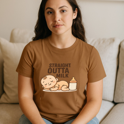 Funny Mom Life Shirt | Straight Outta Milk Zipper Top b | brand