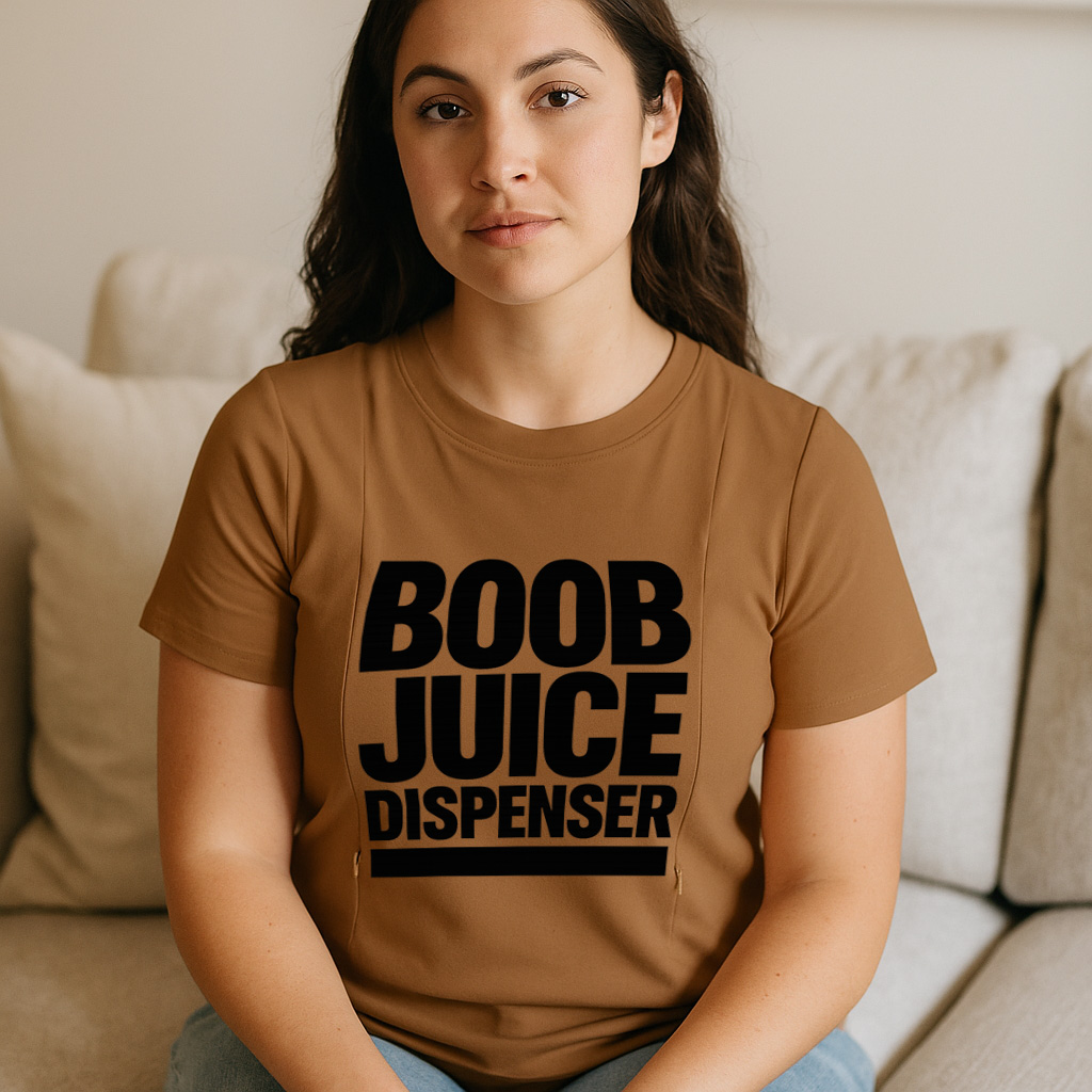 Boob Juice Dispenser Tee | Cotton Nursing Shirt with Si | brand