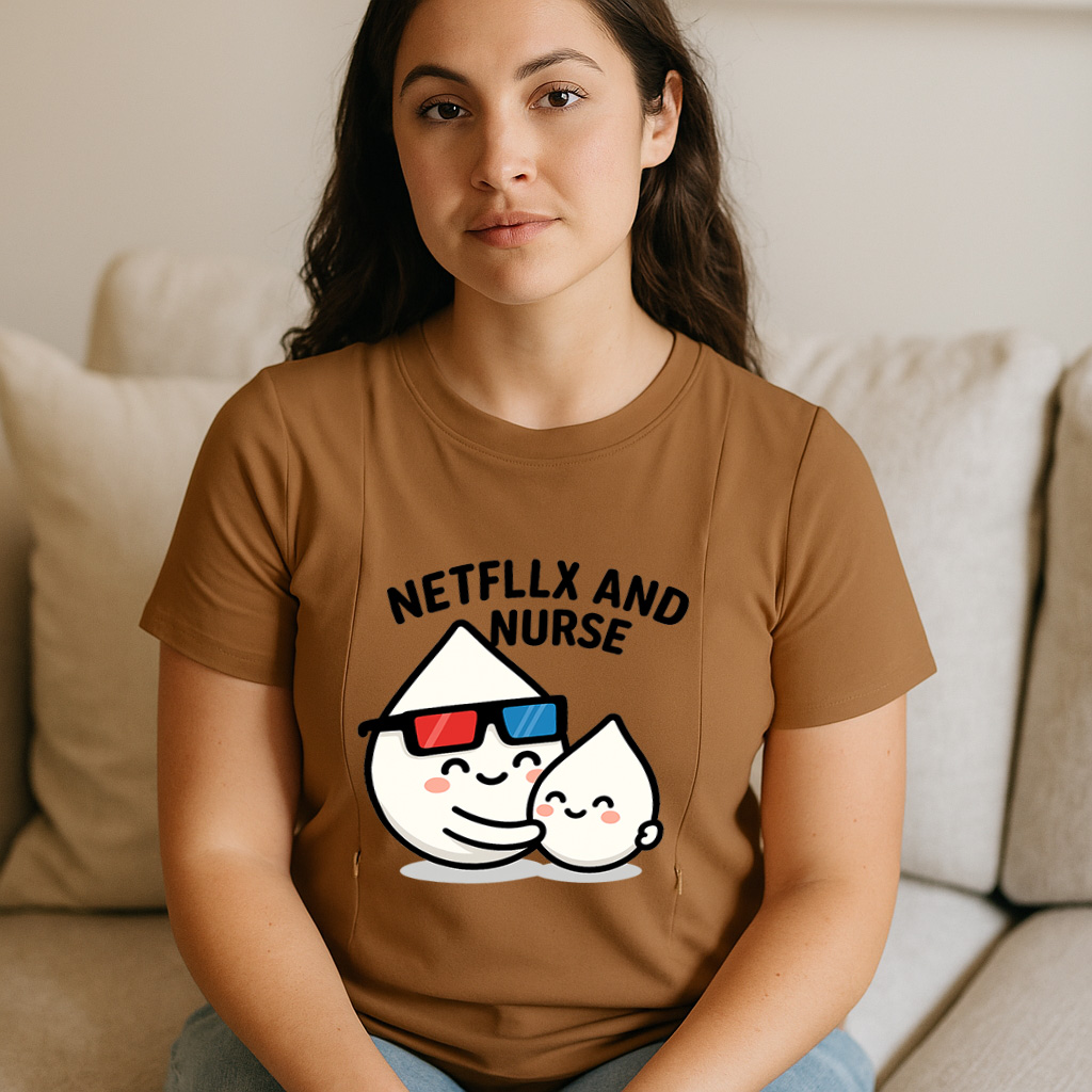 Funny Mom Life Shirt | Netflix & Nurse Zipper Nursing T | brand