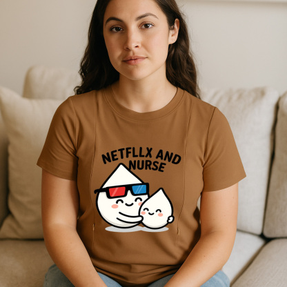 Funny Mom Life Shirt | Netflix & Nurse Zipper Nursing T | brand