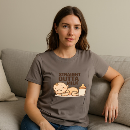 Funny Mom Life Shirt | Straight Outta Milk Zipper Top b | brand