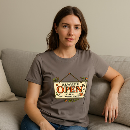 24/7 Milk Bar Tee | Cotton Nursing Shirt with Side Zippers