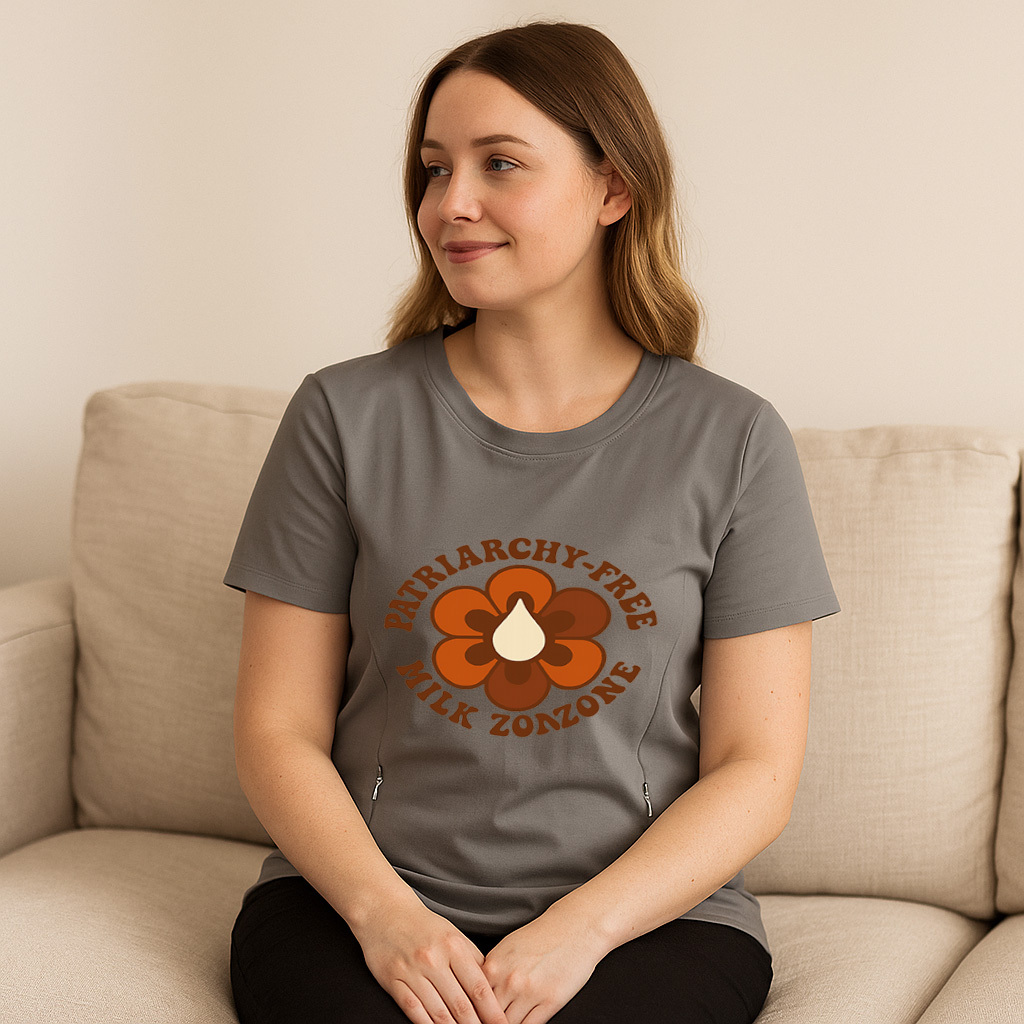 Patriarchy-Free Milk Zone Tee | Cotton Nursing Shirt wi | brand