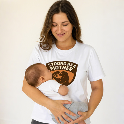 Gift for New Mom | Strong as a Mother Nursing Tee with  | brand