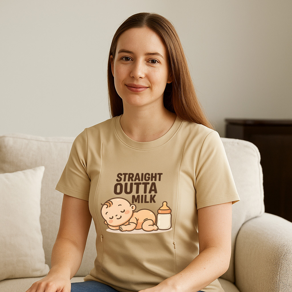 Funny Mom Life Shirt | Straight Outta Milk Zipper Top b | brand