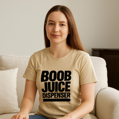 Boob Juice Dispenser Tee | Cotton Nursing Shirt with Si | brand