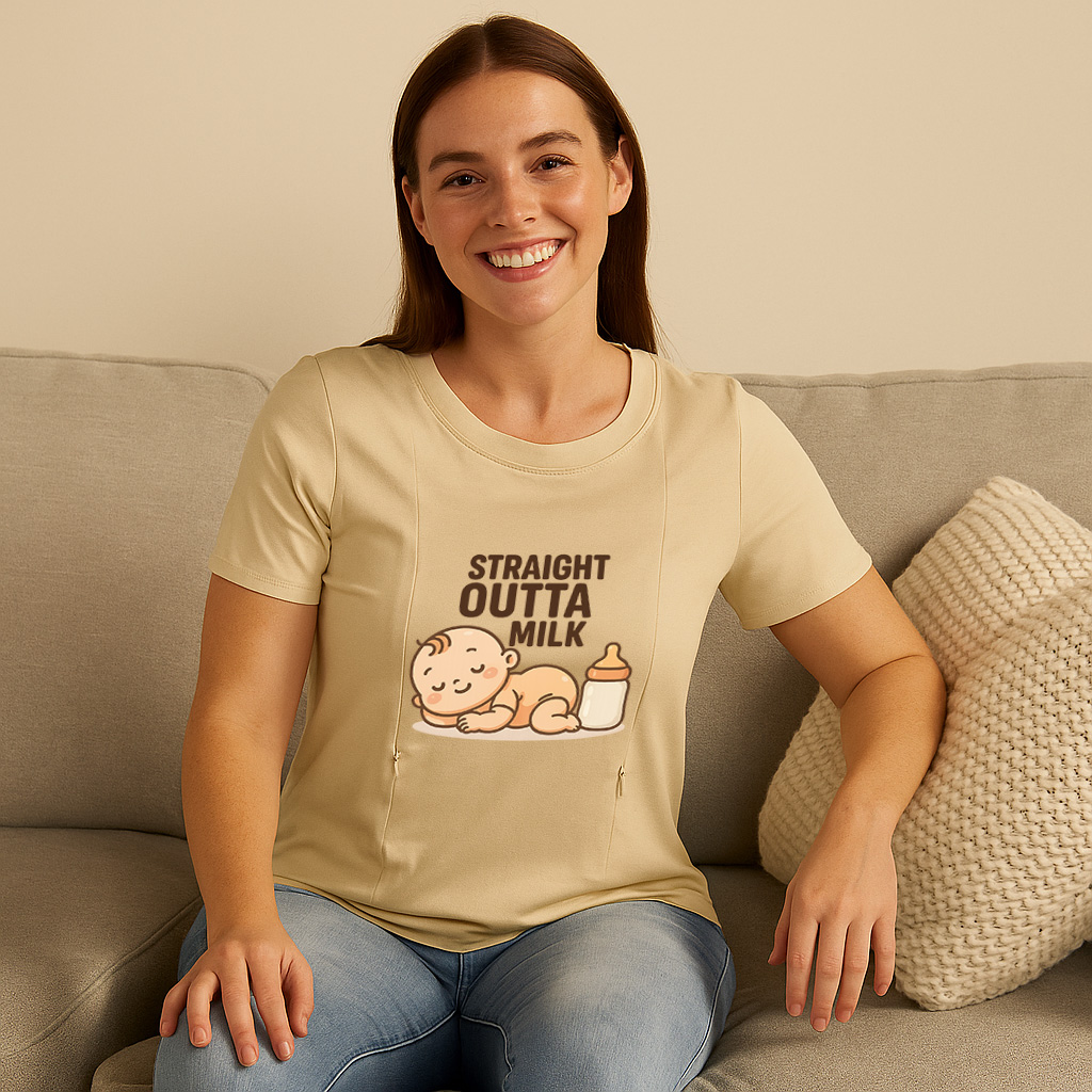 Funny Mom Life Shirt | Straight Outta Milk Zipper Top b | brand