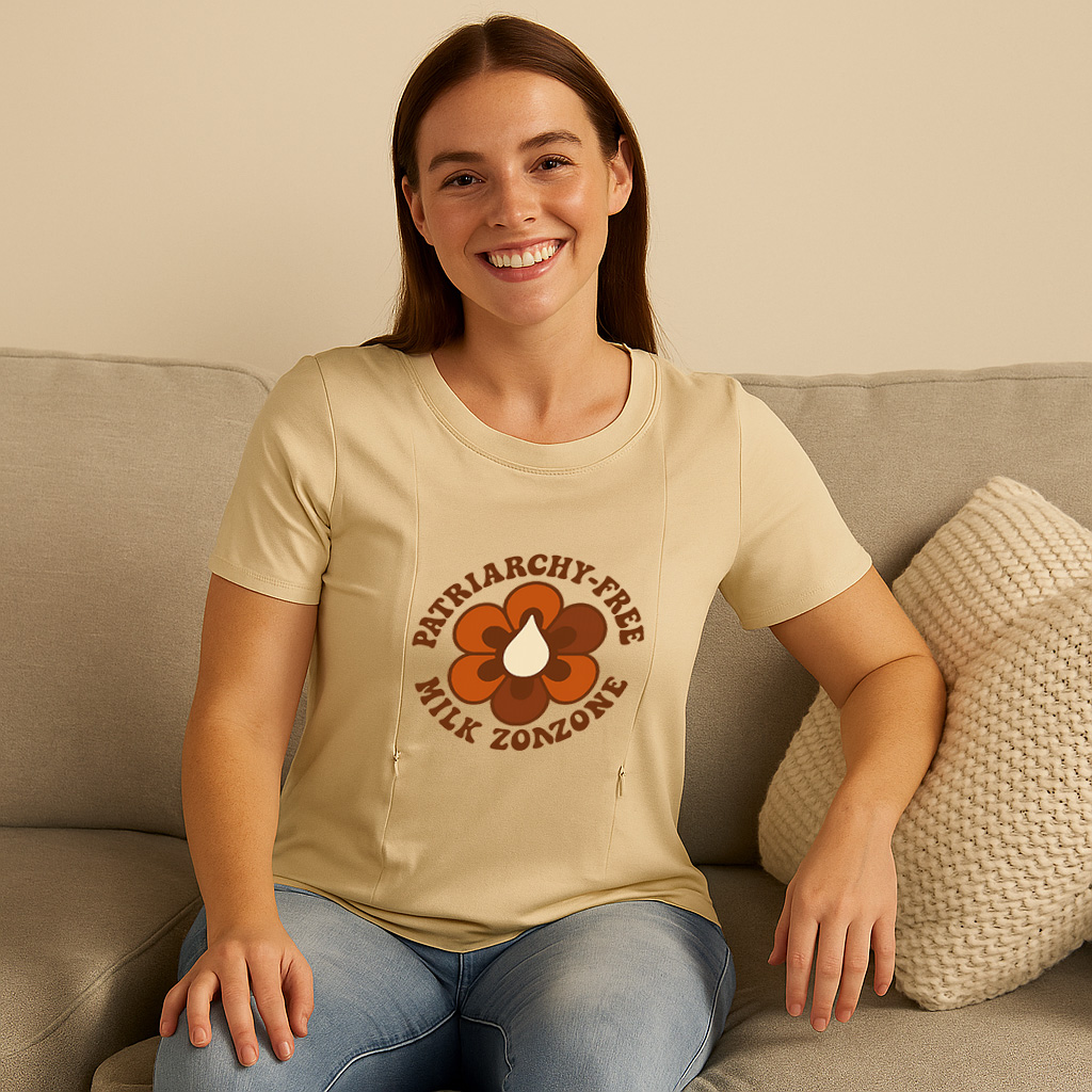 Patriarchy-Free Milk Zone Tee | Cotton Nursing Shirt wi | brand