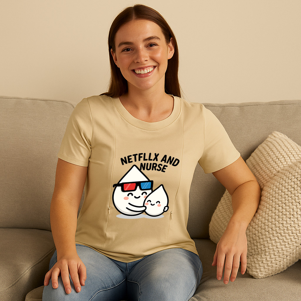 Funny Mom Life Shirt | Netflix & Nurse Zipper Nursing T | brand