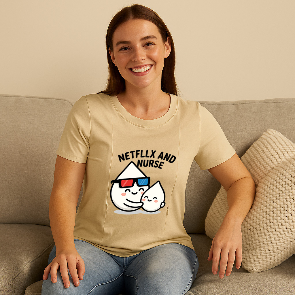 Funny Mom Life Shirt | Netflix & Nurse Zipper Nursing T | brand