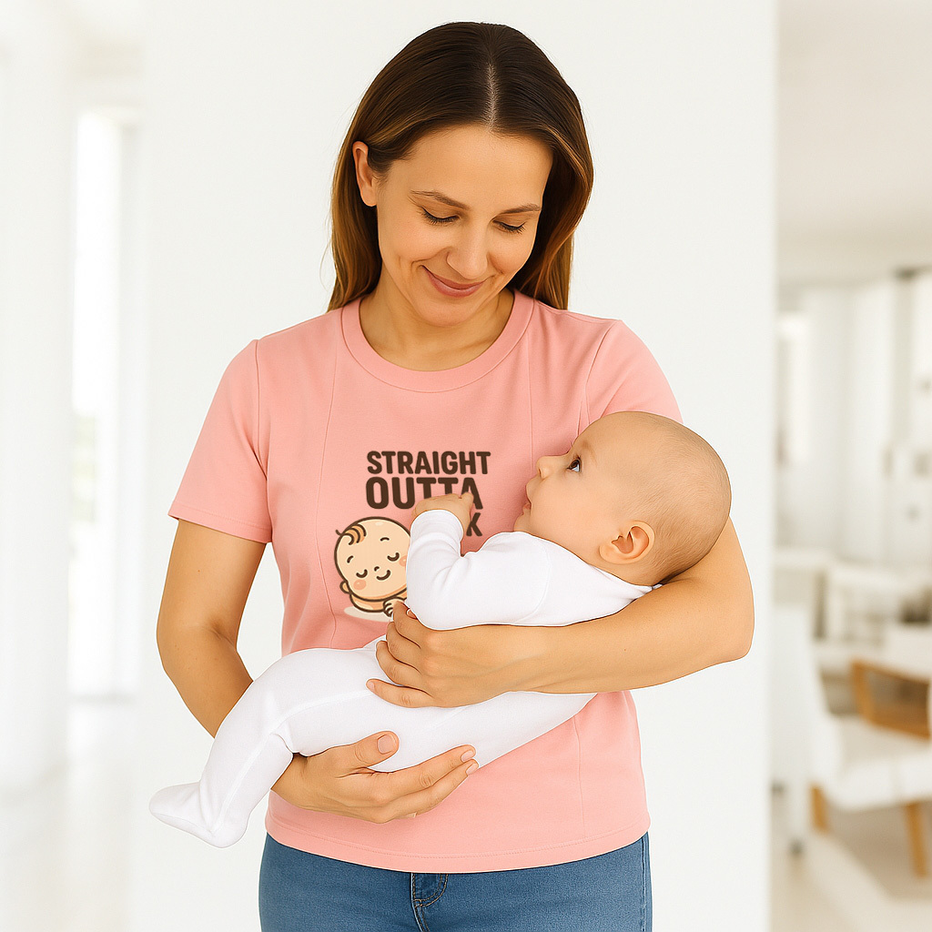 Funny Mom Life Shirt | Straight Outta Milk Zipper Top b | brand