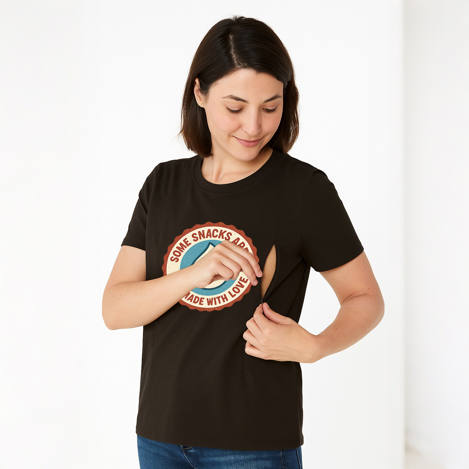 Totkeeps Nursing Tee | Snacks Made with Love | 95% Cott | brand